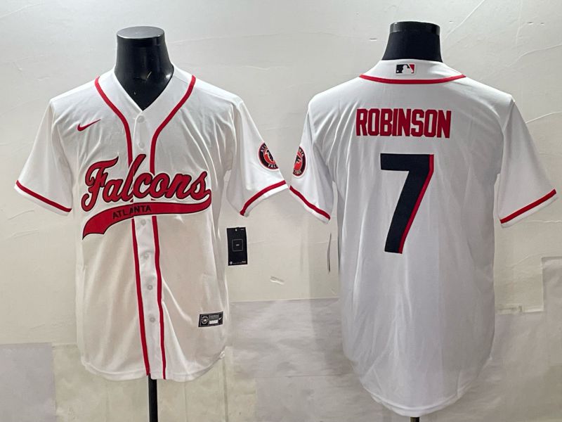 Men 2025 Nike Atlanta Falcons #7 Robinson white Joint Name Limited NFL Jersey style 01->atlanta falcons->NFL Jersey